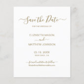 Papier Budget Black and Gold Script Photo Enregistrer la  (Dos)
