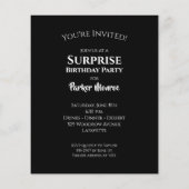 Papier Budget Black and White 40th Birthday Invitations (Dos)