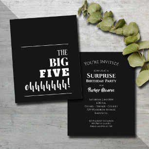 Papier Budget Black and White 50e anniversaire Invitation
