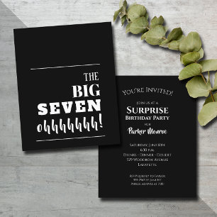 Papier Budget Black and White 70e anniversaire Invitation