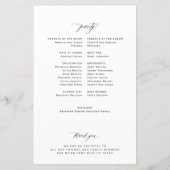 Papier Budget black and white monogram wedding program (Dos)