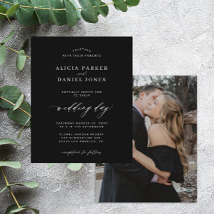 Papier Budget Black and White Photo Invite
