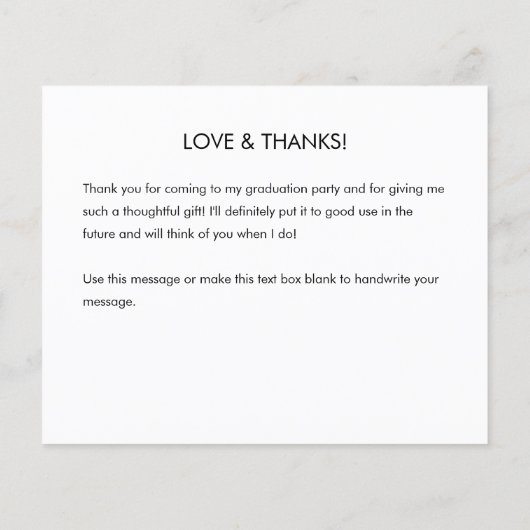 Papier Budget Black et Orange Merci Note (Dos)