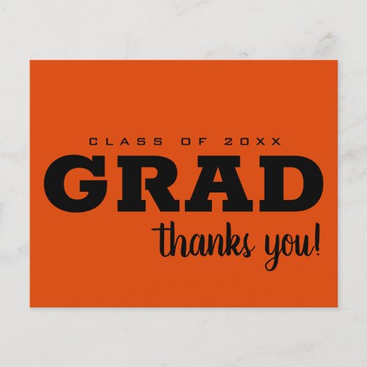 Papier Budget Black et Orange Merci Note (Devant)