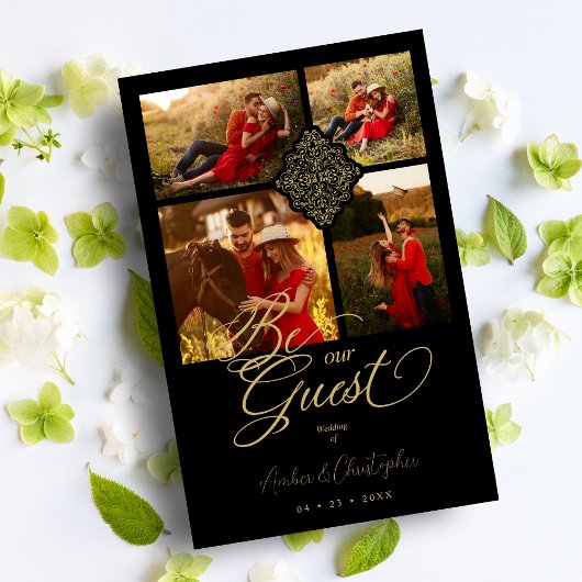 Papier Budget Black Fake Golden Luxury filigree 4 ;