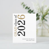 Papier Budget Black Gold 2024 Faire-part de graduation (Debout devant)