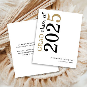 Papier Budget Black Gold 2025 Faire-part de graduation
