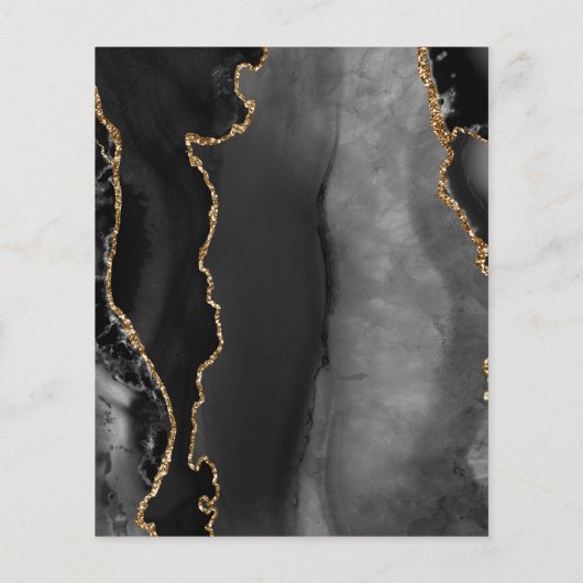 Papier Budget Black Gold Agate 21e anniversaire Invitatio (Dos)