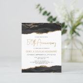 Papier Budget Black Gold Agate 50th Anniversary Invite (Debout devant)