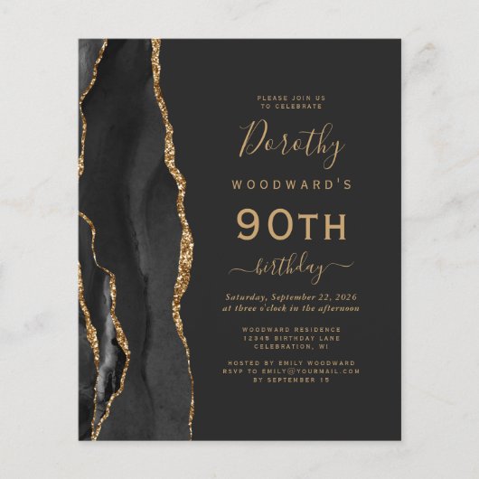 Papier Budget Black Gold Agate Dark 90e anniversaire Invi (Devant)