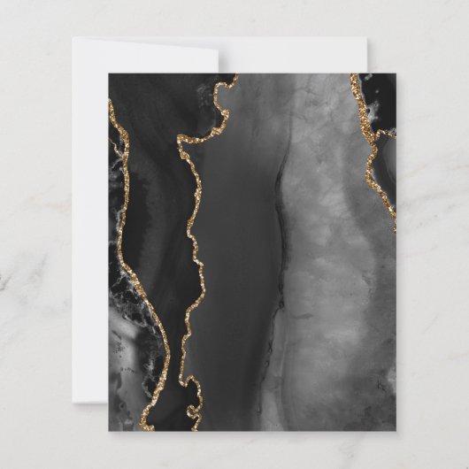Papier Budget Black Gold Agate Dark Enregistrer la date (Dos)