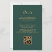 Papier Budget Black Gold Agate Dark Green QR Code Mariage (Dos)