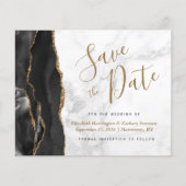 Papier Budget Black Gold Agate Gris Marbre Enregistrer la (Devant)