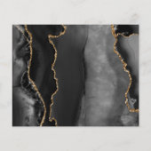 Papier Budget Black Gold Agate Gris Marbre Save the Date (Dos)