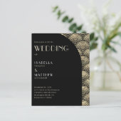 Papier Budget Black Gold Art Déco Faire-part de mariage (Debout devant)