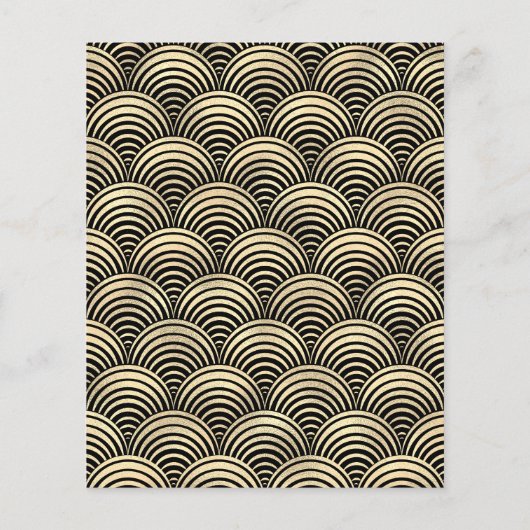 Papier Budget Black Gold Art Déco Faire-part de mariage (Dos)
