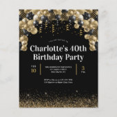 Papier Budget Black Gold Balloon Parties scintillant Tout (Devant)