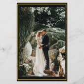 Papier Budget Black Gold Calligraphy Photo Wedding Invita (Dos)