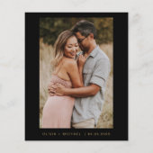 Papier Budget Black Gold Enregistrer la date Elegant Phot (Dos)