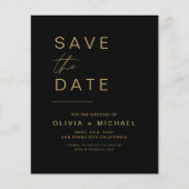 Papier Budget Black Gold Enregistrer la date Elegant Phot (Devant)