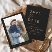 Papier Budget Black Gold Enregistrer la date Elegant Phot