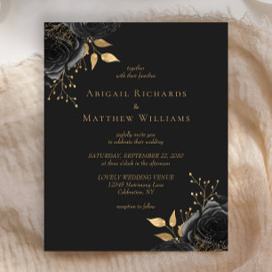 Papier Budget Black Gold Floral Dark Mariage