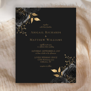 Papier Budget Black Gold Floral Dark Mariage