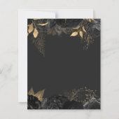 Papier Budget Black Gold Floral Dark Wedding Invitation (Dos)