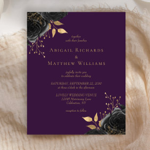 Papier Budget Black Gold Floral Purple Mariage