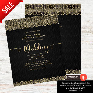 Papier BUDGET Black Gold Lace Élégante Mariage