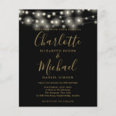 Papier Budget Black Gold Lights Photo Faire-part de maria (Devant)