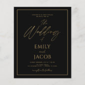 Papier Budget Black Gold Mariage photo moderne (Devant)