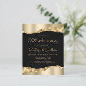 Papier Budget Black Gold Mirror 50th Anniversary Invite (Debout devant)