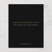 Papier Budget Black Gold Modern Business holiday Card (Dos)