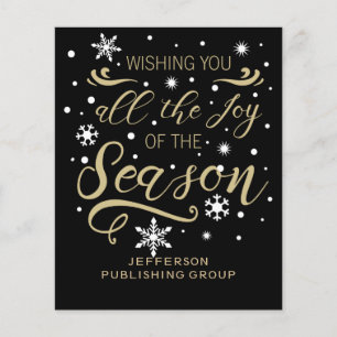Papier Budget Black Gold Modern Business holiday Card