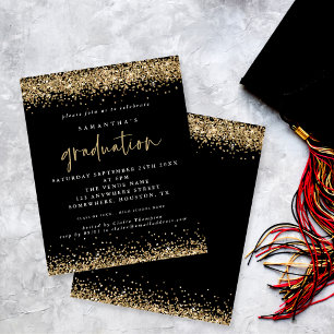 Papier Budget Black Gold Parties scintillant 2024 Invitat