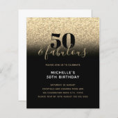 Papier Budget Black Gold Parties scintillant 50e annivers (Devant / Derrière)