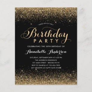 Papier Budget Black Gold Parties scintillant Étincelle N'
