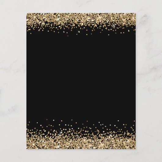 Papier Budget Black Gold Parties scintillant Vingt et pre (Dos)