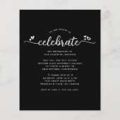 Papier Budget Black Graduation 4 Photo Script Invitation (Dos)