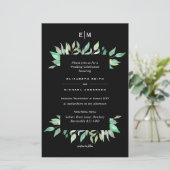 Papier BUDGET Black Greenery Invitations de mariage A9 (Debout devant)