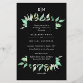 Papier BUDGET Black Greenery Invitations de mariage A9 (Devant)