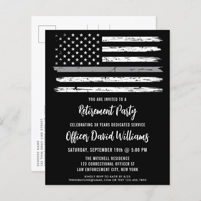 Papier Budget Black Grey Agent correctionnel Retraite (Devant / Derrière)