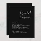 Papier Budget Black Moderne Douche nuptiale Invitation (Devant / Derrière)