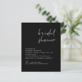 Papier Budget Black Moderne Douche nuptiale Invitation (Debout devant)
