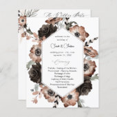 Papier Budget Black & Natural Floral Boho Wedding Program (Devant / Derrière)
