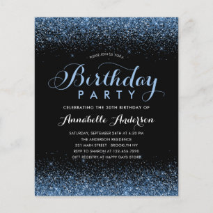Papier Budget Black Navy Blue Parties scintillant N'impor