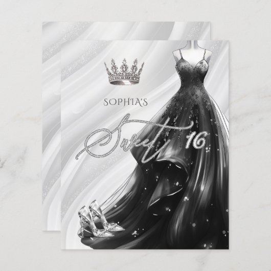 Papier Budget Black Parties scintillant robe douce 16 Inv (Devant / Derrière)