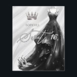 Papier Budget Black Parties scintillant robe douce 16 Inv<br><div class="desc">Budget Silver Black Parties scintillant Étincelle Robe Princesse Sweet 16 Invitation</div>