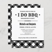 Papier BUDGET Black Plaid I DO BBQ Engagement Party (Devant / Derrière)